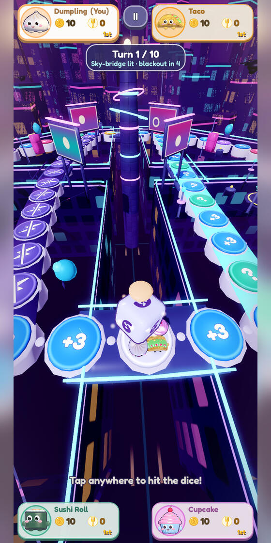 Crumbellion neon game board